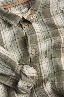 Baby green checked shirt bodysuit