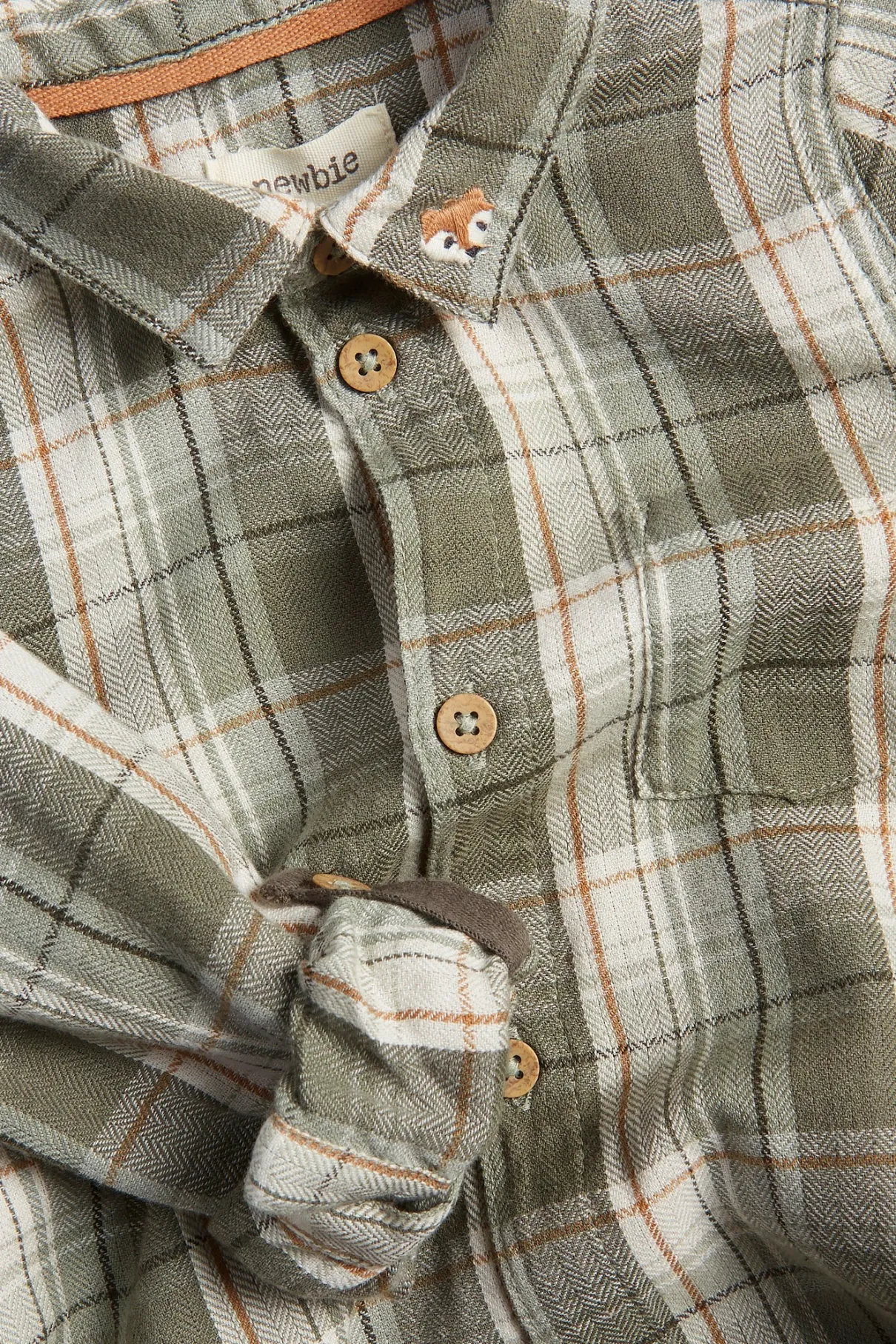 Baby green checked shirt bodysuit