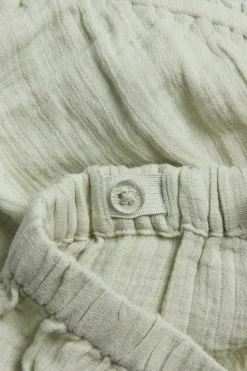 Baby green puff shorts with frill