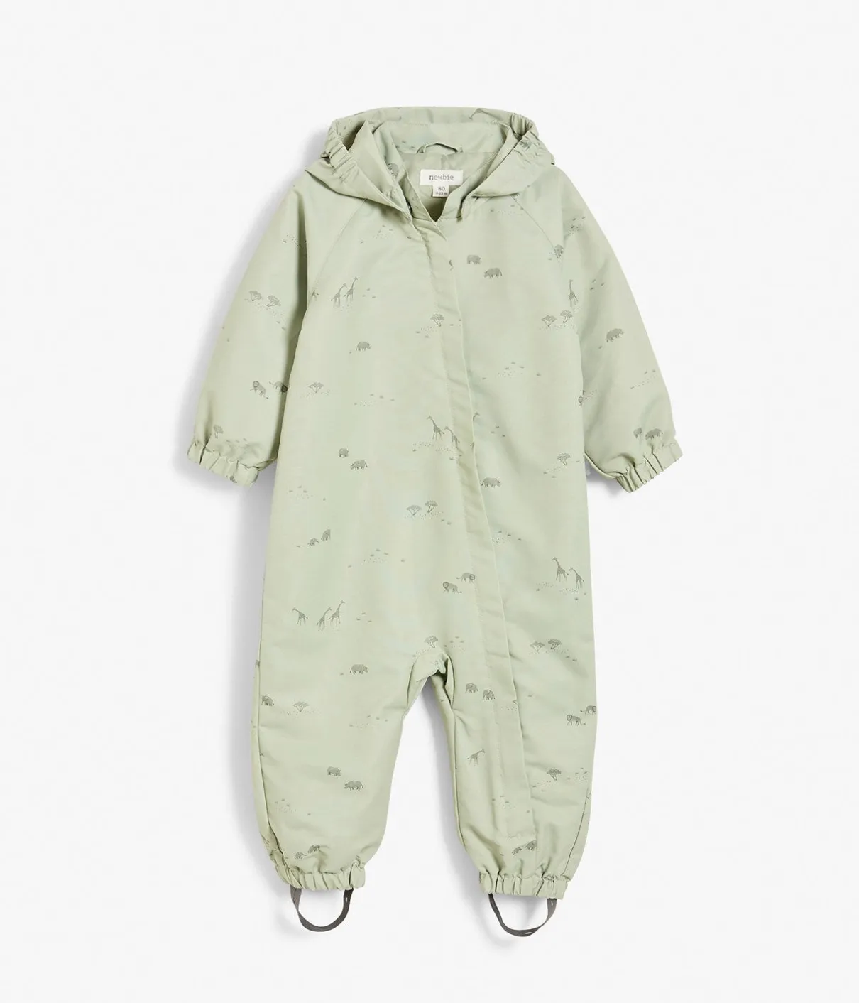 Baby green safari pattern overall