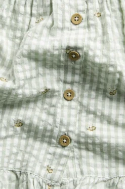 Baby green short‑sleeved checked dress