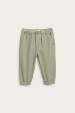 Baby green trousers with embroidery