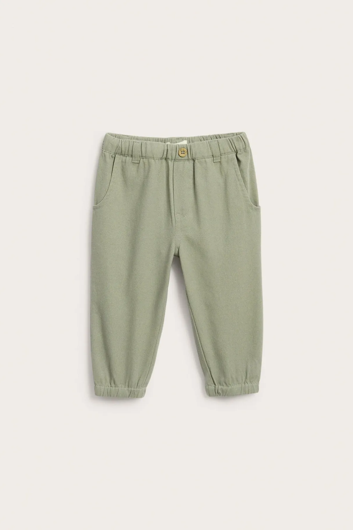 Baby green trousers with embroidery