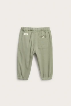 Baby green trousers with embroidery