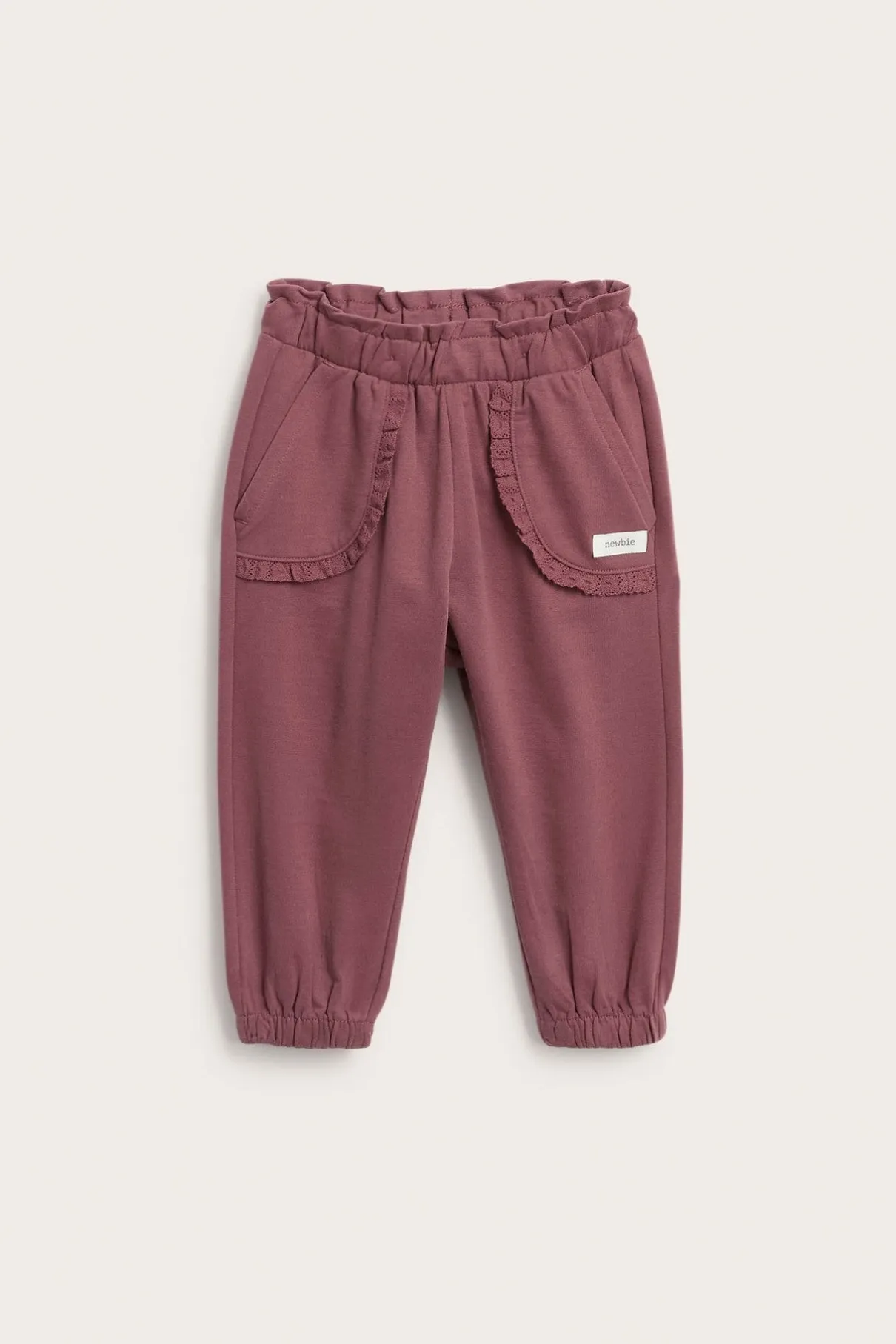Baby jogging bottoms with lace details