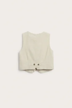 Baby & Kids beige woven vest with pockets