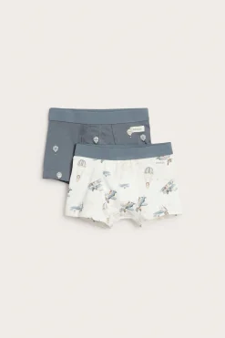 Baby & kids’ blue aeroplane boxer shorts, 2-pack