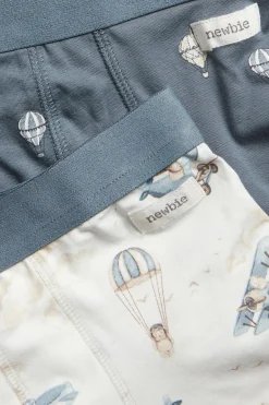 Baby & kids’ blue aeroplane boxer shorts, 2-pack