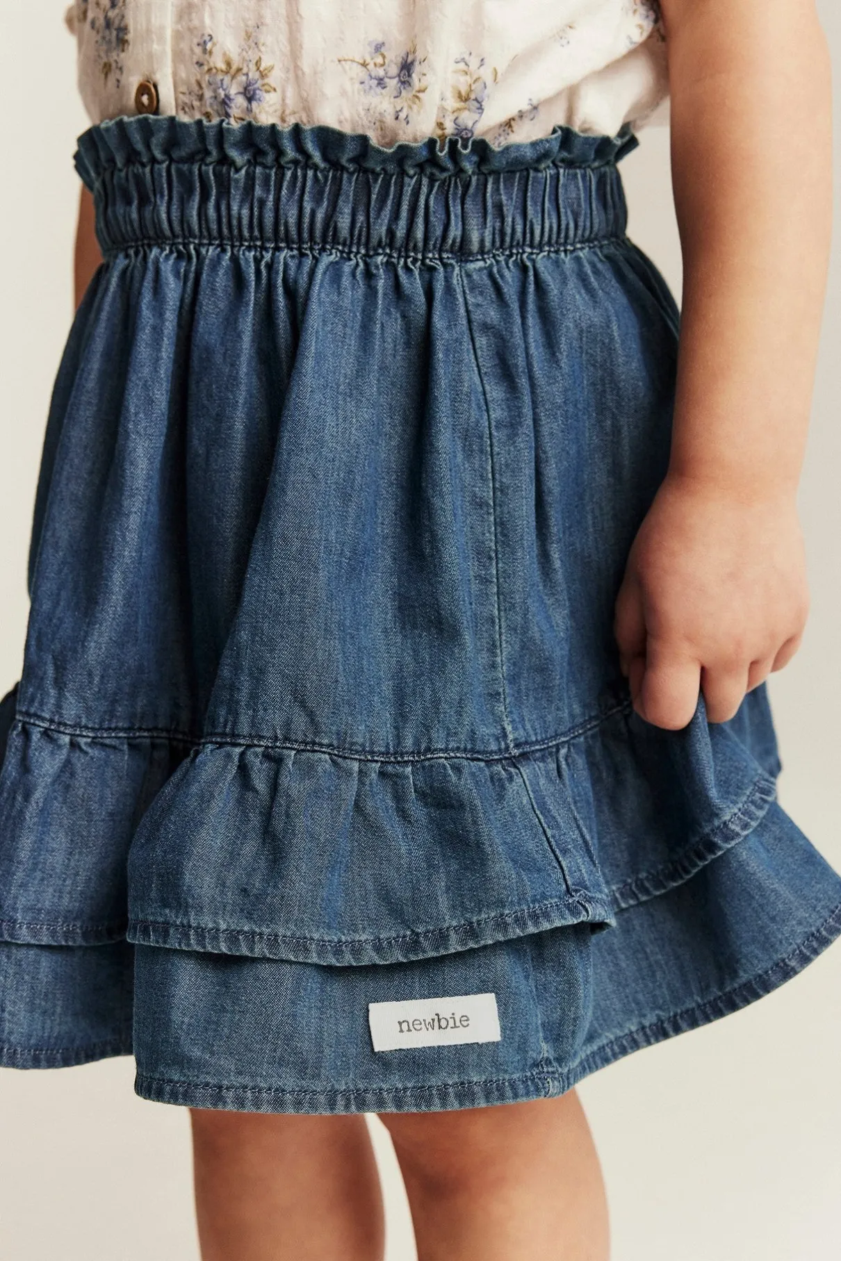 Baby & kids' blue denim skirt with frills