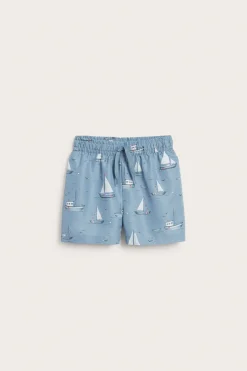 Baby & Kids’ blue swimming trunks with boat pattern