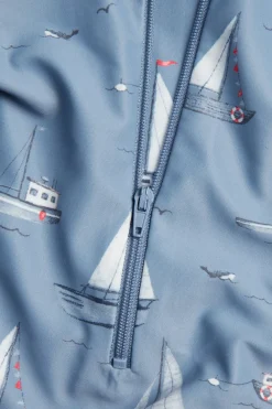 Baby & kids' blue UV suit with boat pattern