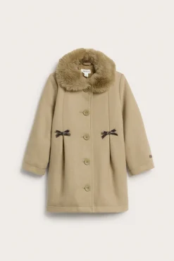 Baby & kids' brown faux fur collar coat