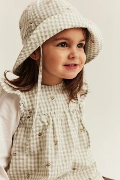 Baby & kids green checked sun hat