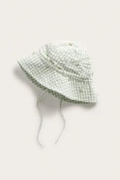Baby & kids green checked sun hat