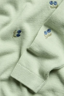 Baby & kids green knitted jumper with blueberries