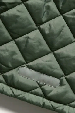 Baby & kids green quilted jacket with pile collar
