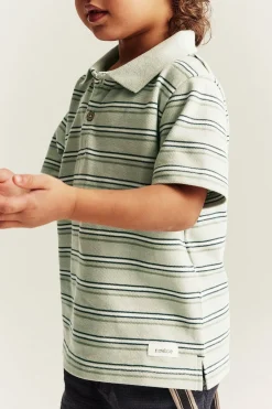 Baby & kids green striped polo shirt