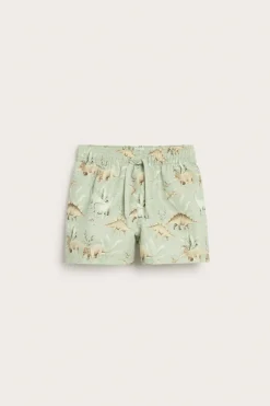 Baby & kids green swimming trunks with dinosaurs
