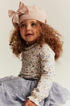Baby & kids pink beret with bow