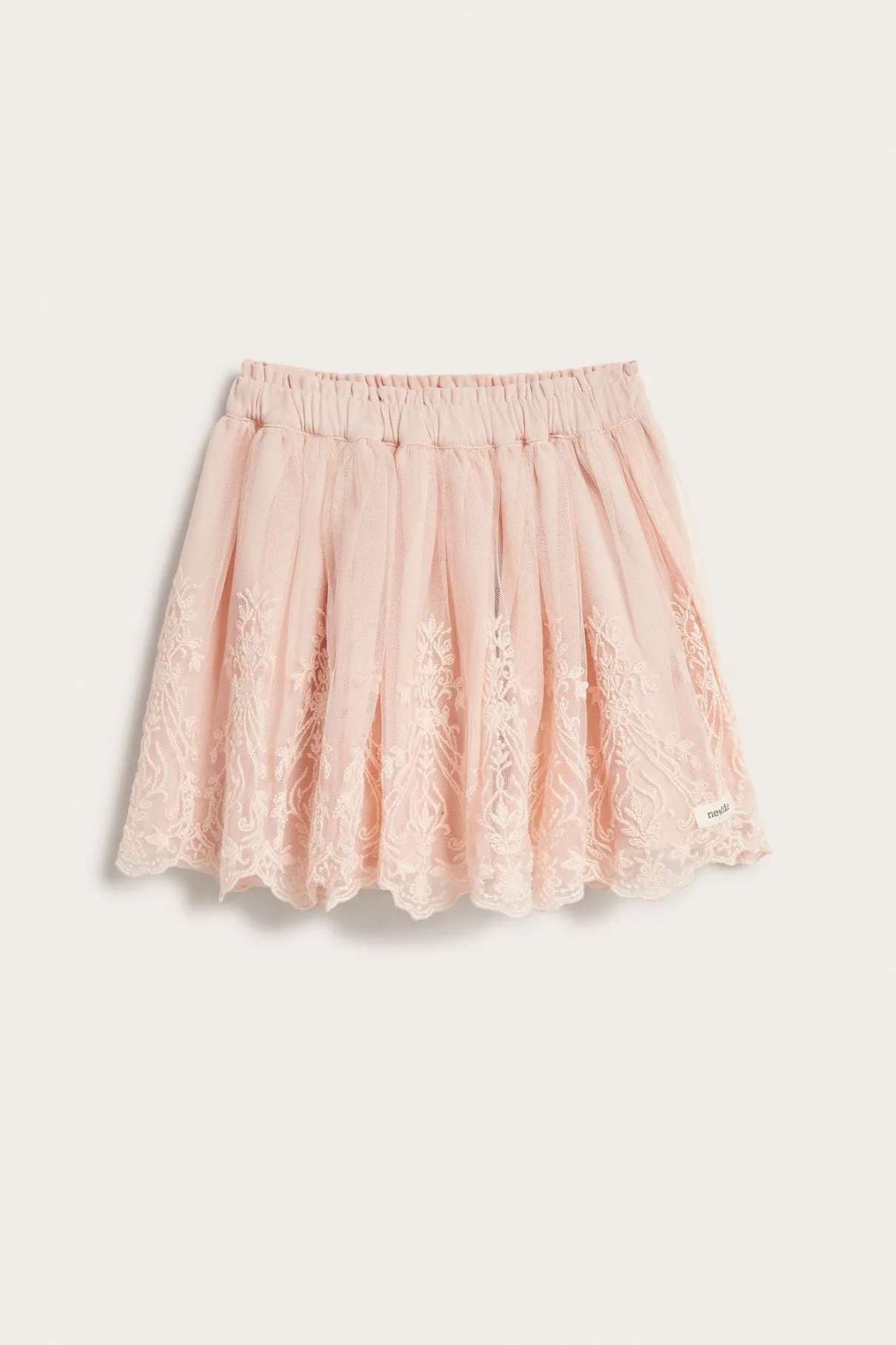 Baby & kids' pink embroidered mesh skirt