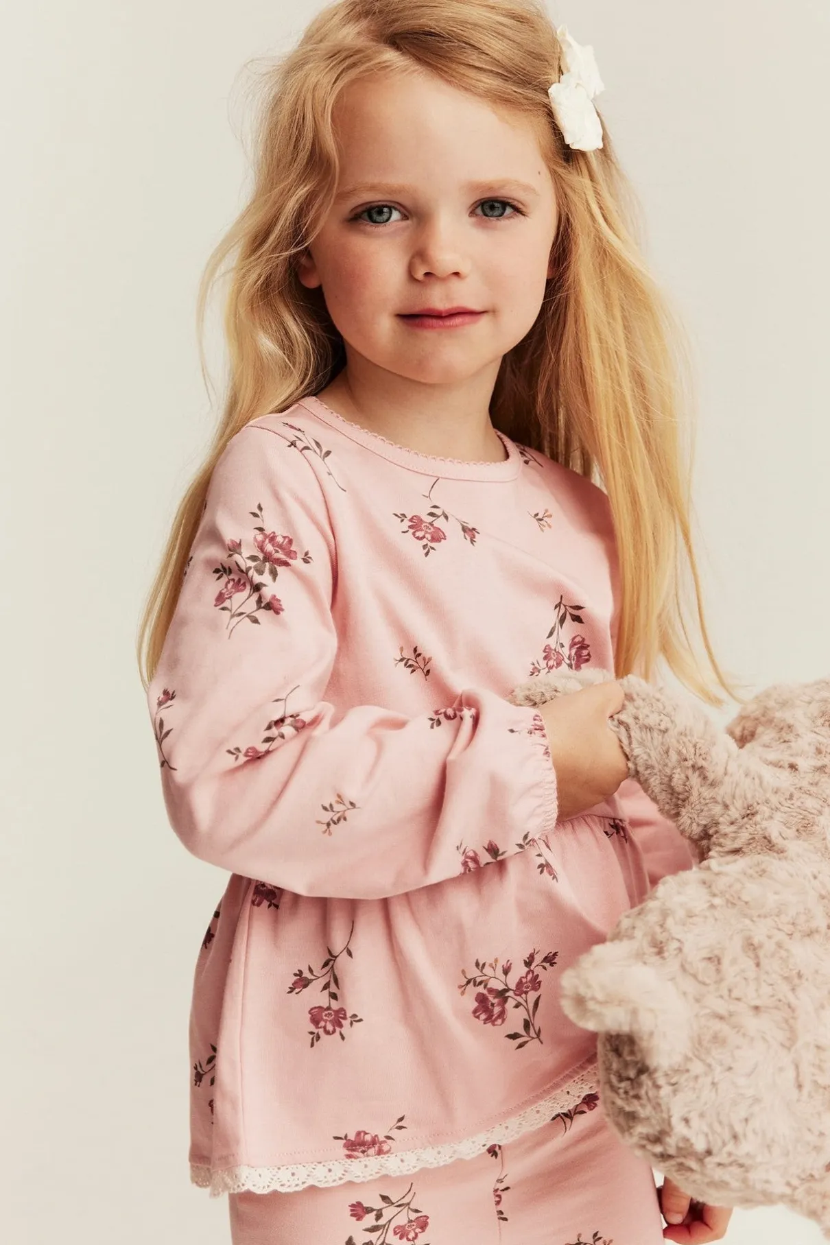 Baby & kids pink floral peplum top