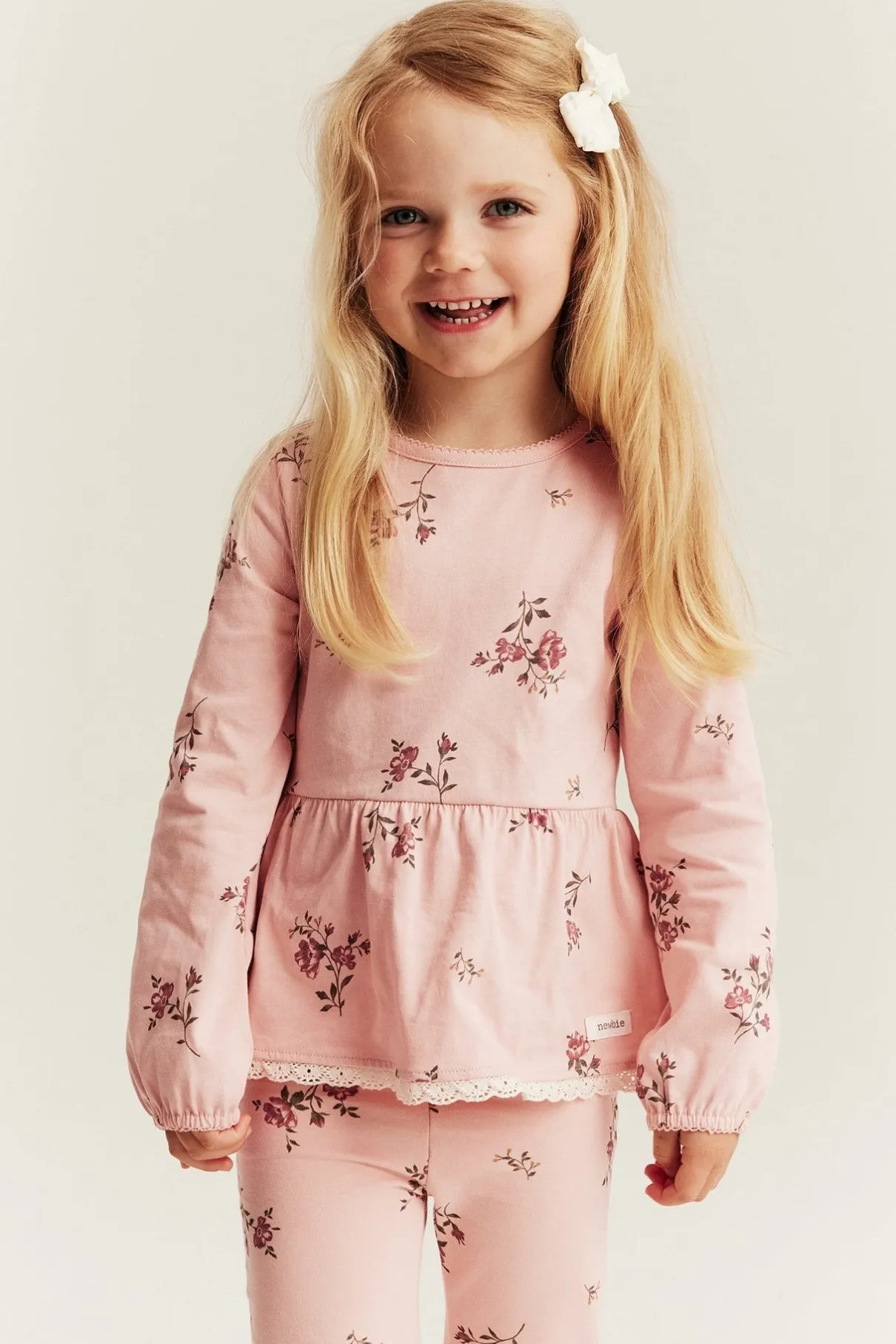 Baby & kids pink floral peplum top