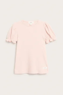 Baby & kids pink short‑sleeve puff top