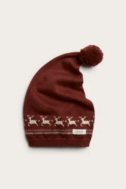 Baby & kids red santa hat with reindeer