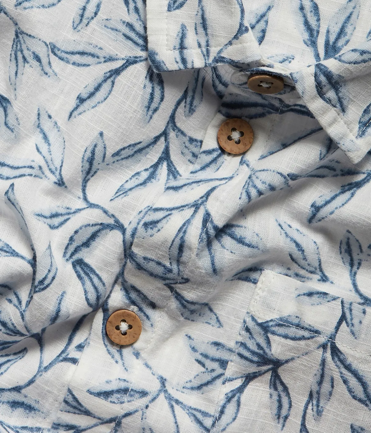 Baby & kids white blue-leafs shirt
