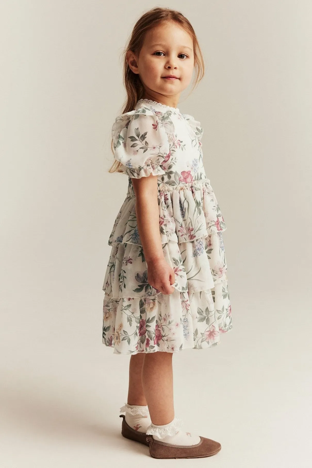 Baby & Kids white floral chiffon dress