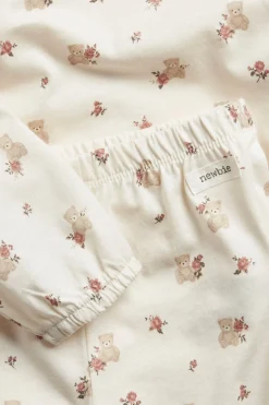 Baby & kids' white floral pyjamas with teddy bears