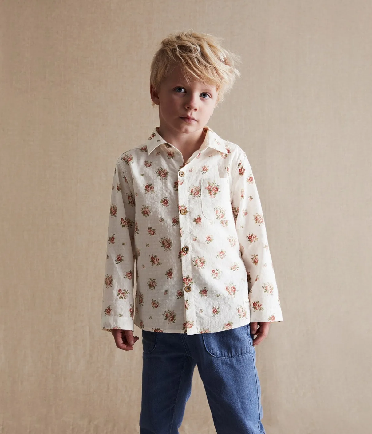 Baby & kids white floral shirt