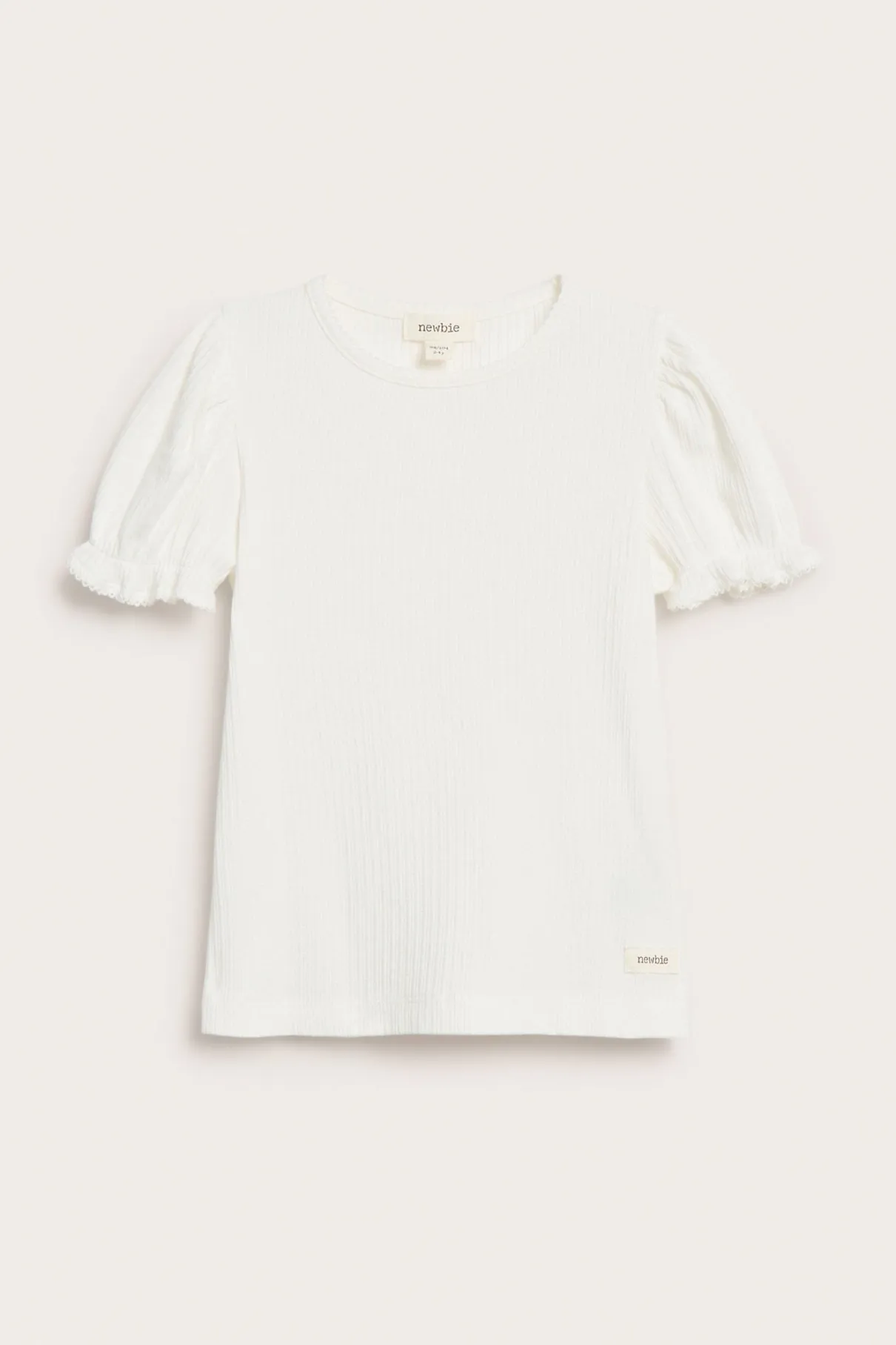Baby & kids white short‑sleeve puff top