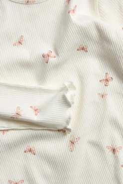 Baby & kids white top with butterfly print
