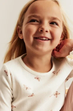 Baby & kids white top with butterfly print