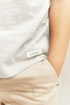 Baby & kids’ white T-shirt in slub jersey with pocket