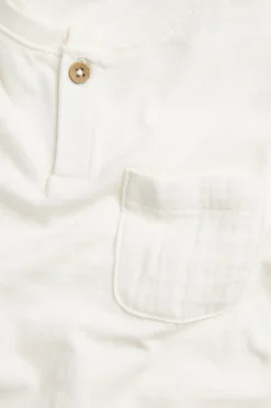 Baby & kids’ white T-shirt in slub jersey with pocket