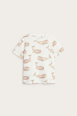 Baby & Kids white whale‑print t‑shirt