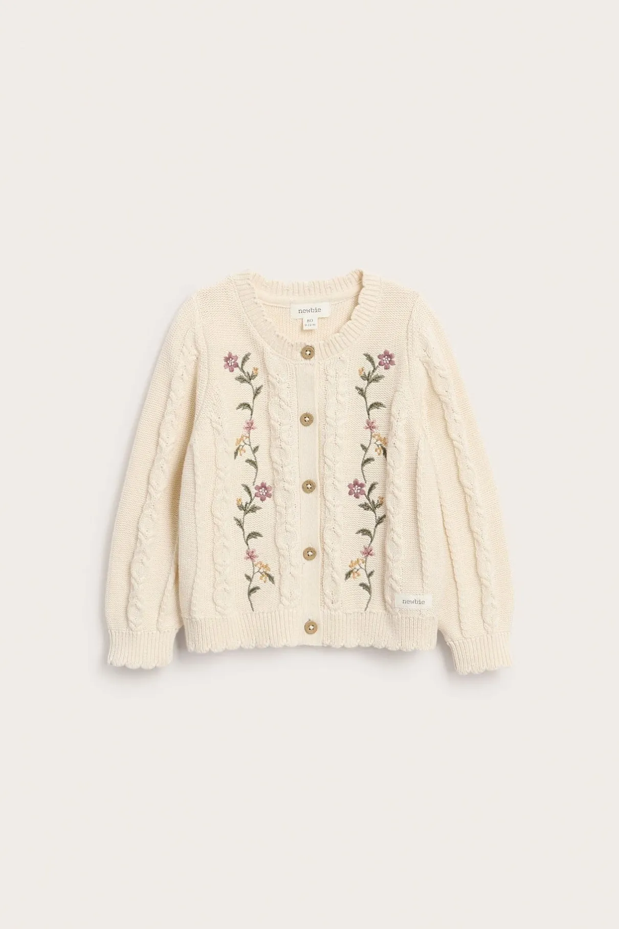 Baby knitted cardigan with embroidery