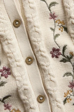 Baby knitted cardigan with embroidery