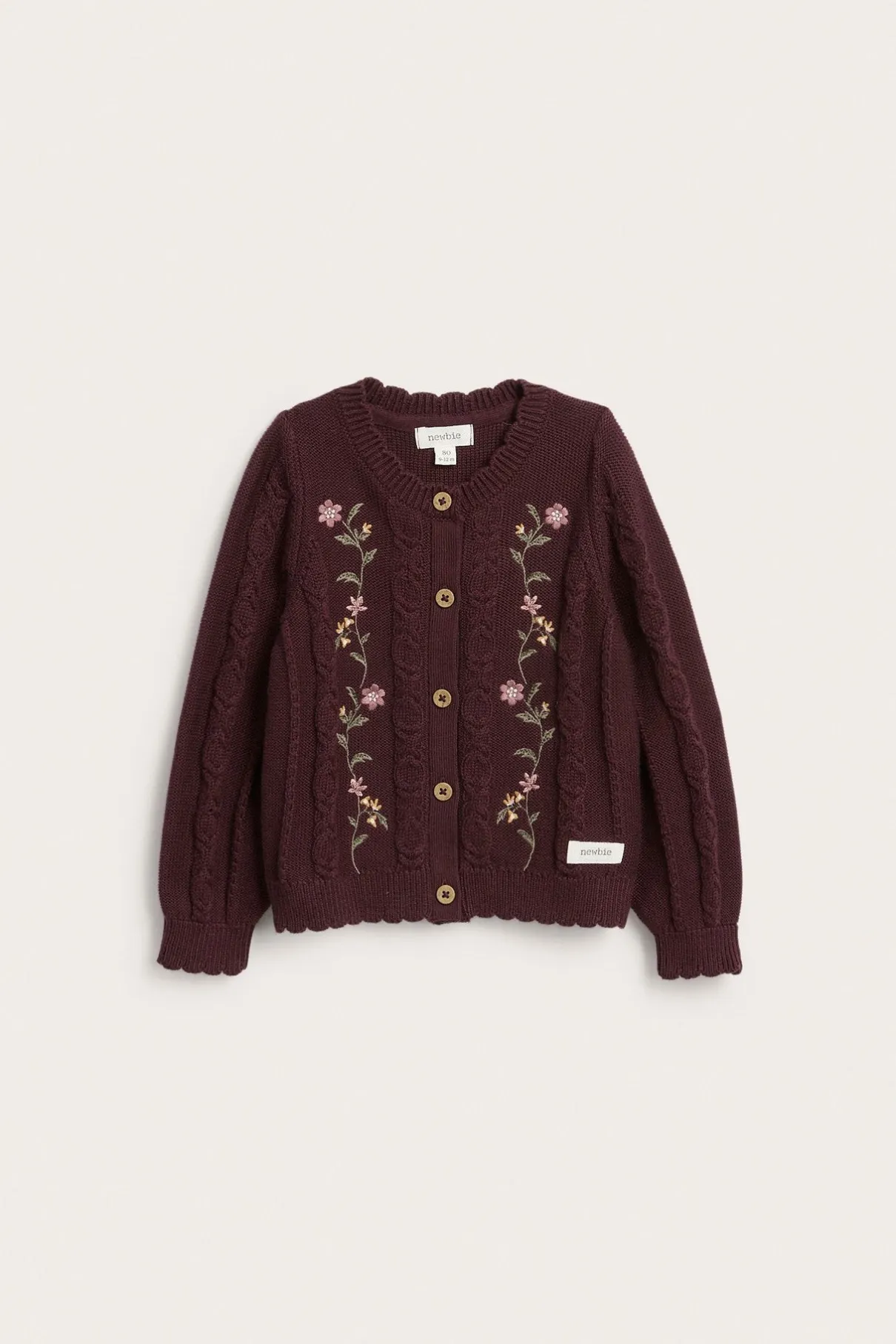 Baby knitted cardigan with embroidery