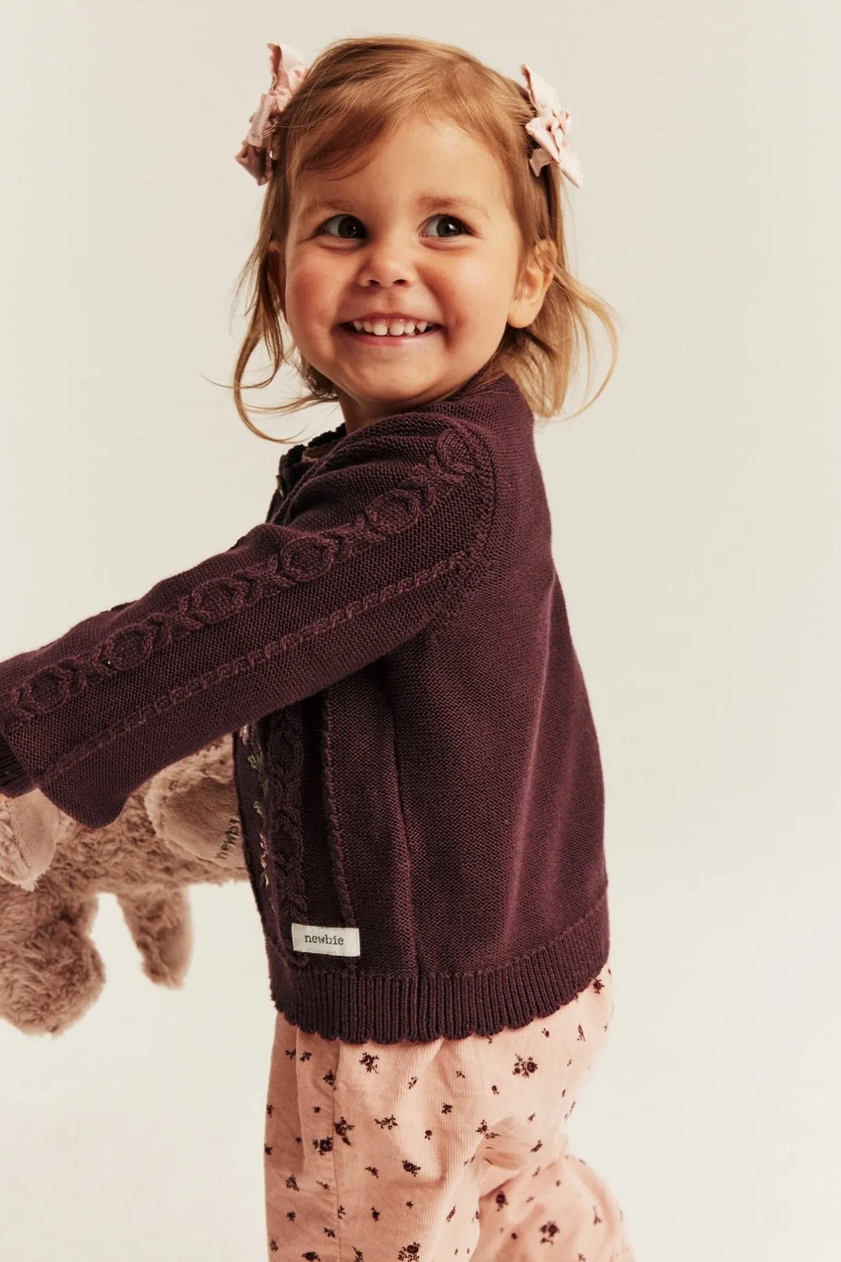 Baby knitted cardigan with embroidery
