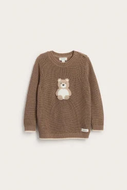Baby knitted sweater with teddy bear
