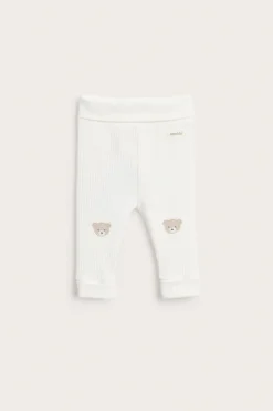 Baby leggings with teddy bear