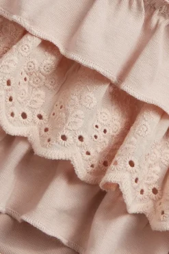 Baby light pink leggings with ruffles