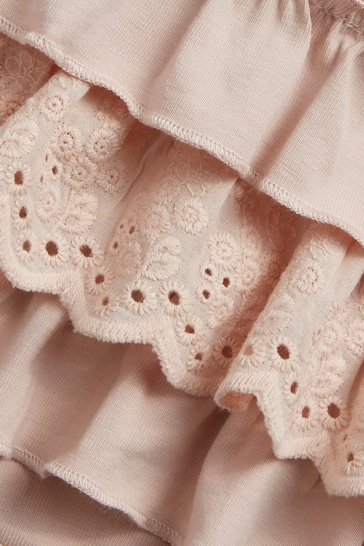 Baby light pink leggings with ruffles