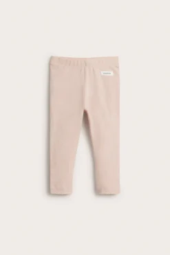 Baby light pink leggings with ruffles