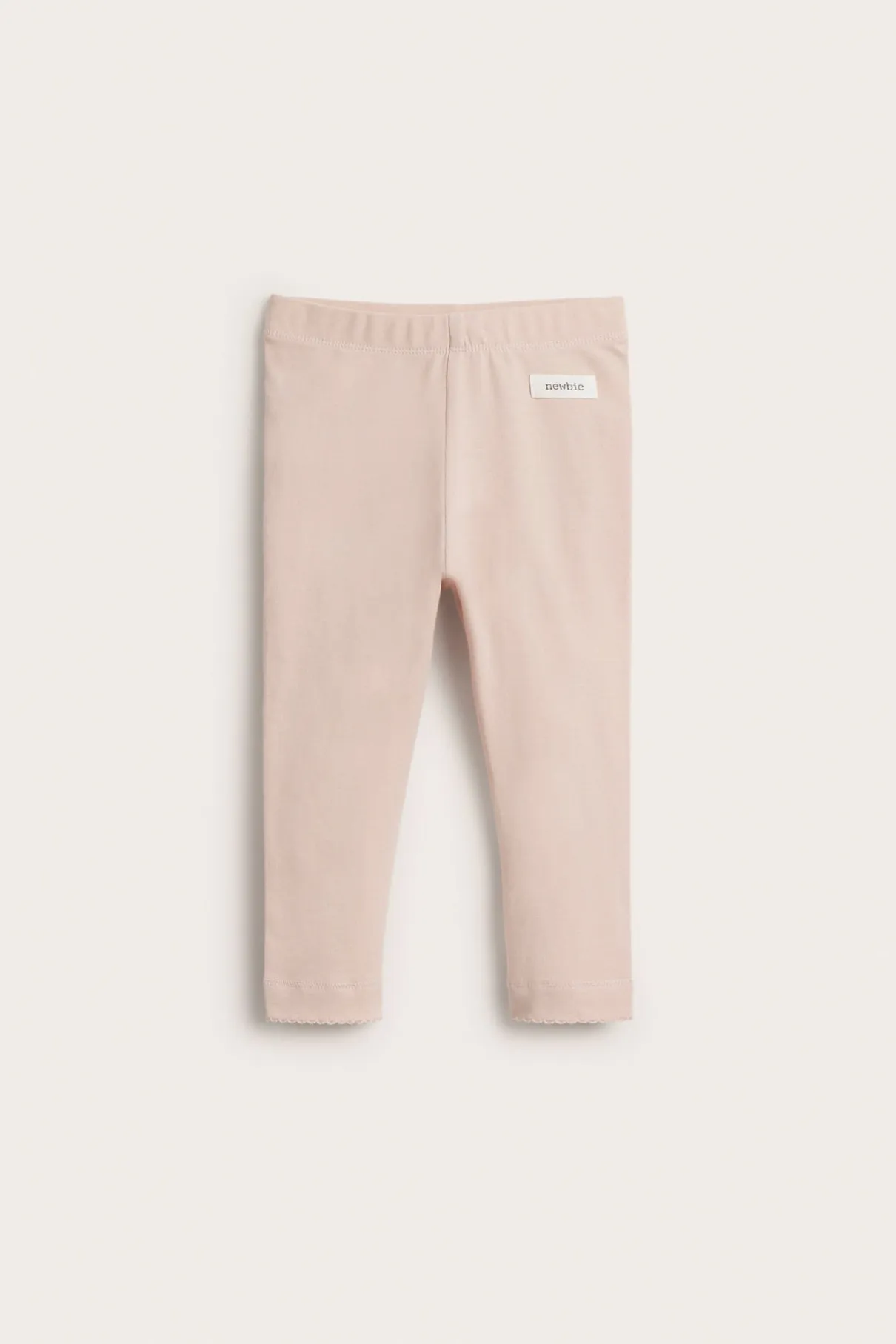 Baby light pink leggings with ruffles