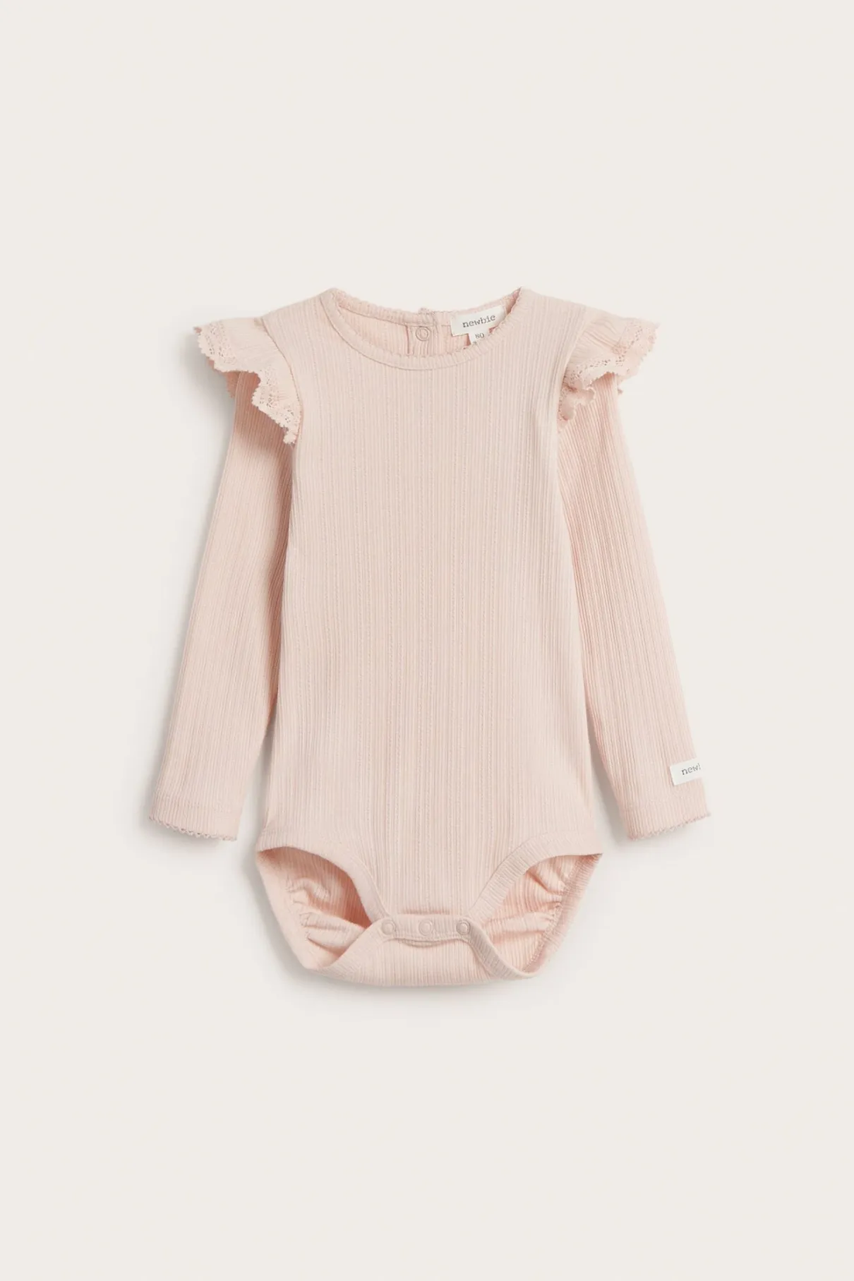 Baby pink bodysuit with ruffles