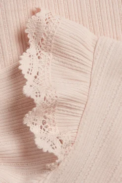 Baby pink bodysuit with ruffles